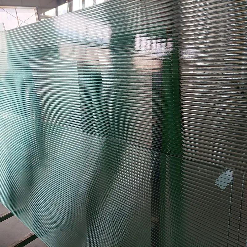 Clear Moru Pattern Fluted Textured Glass 4mm 6mm 8mm 10mm Thickness for Bathroom Hotel Hall Decoration 3mm Solid Structure