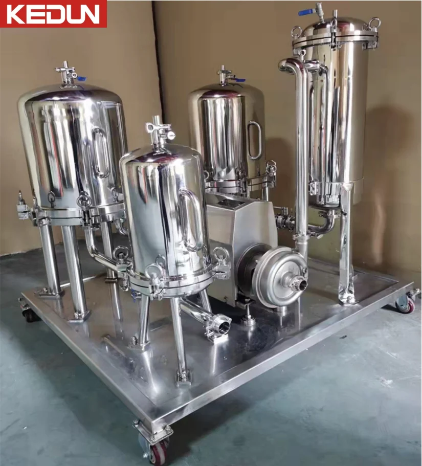 4Stage lenticular filter skid stainless steel filter housing filtration system for pharmaceutical food oil and chemical industry