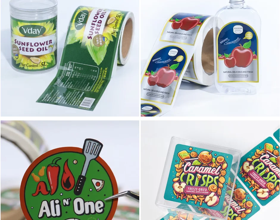 Custom Brand Logo QR Code Food Label Stickers for Glass Jars Waterproof Adhesive Vinyl for Fruit and Egg Packaging