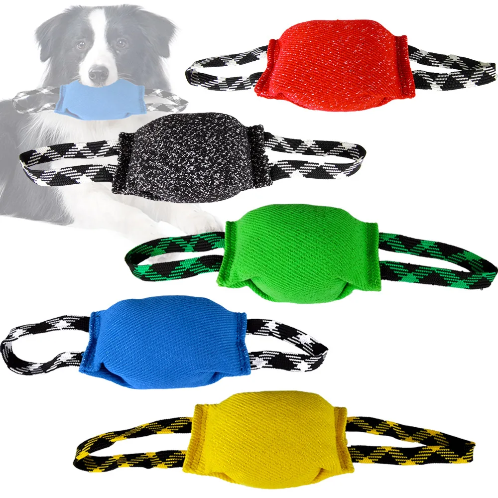 Durable Thick Hemp Dog Bite Training Tug Toy with Double Handle Chew Resistant Interactive Pet Supplies for Large Dogs