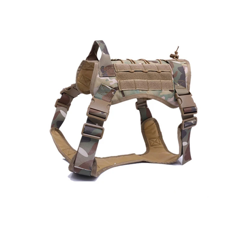 Wholesale Pet Supply Tactical Training Working Nylon Dog Harness Vest with Handle Military K9 Dog Harness