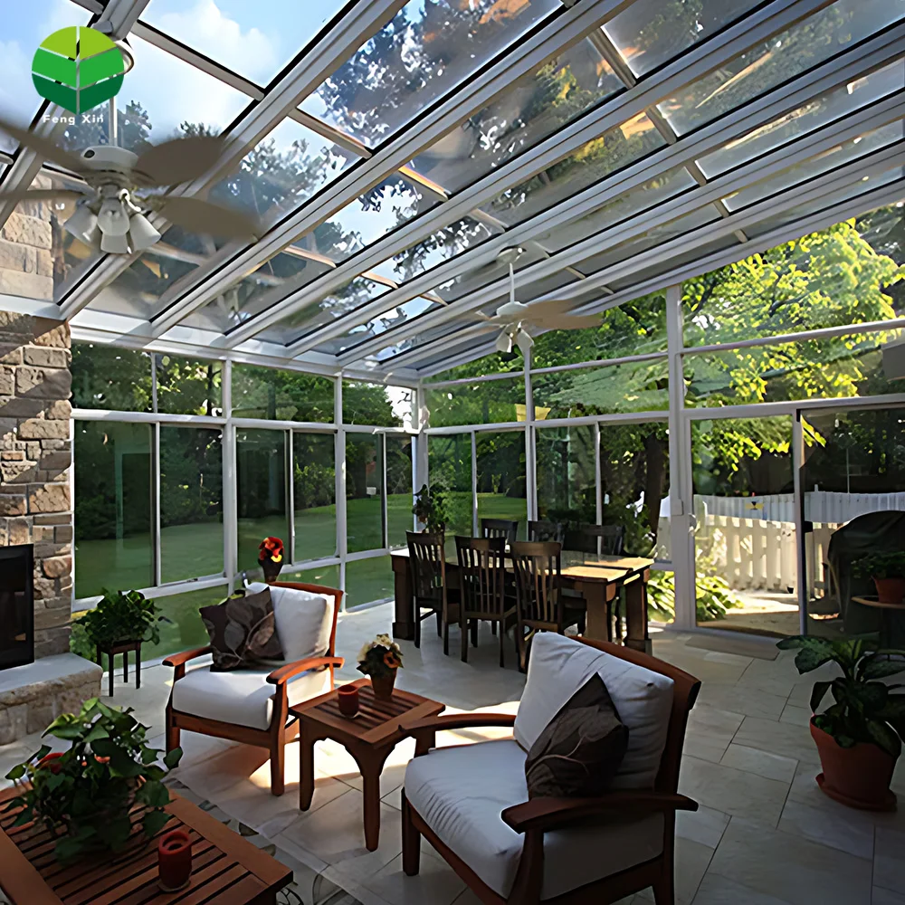 Conservatory Sunroom and Glass House for Solarium Prefabricated 4 Season Free Standing Veranda Aluminium Insulated Glass Modern