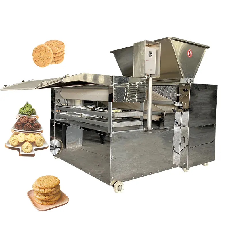 Automatic Small Two Color Cookies Production Line Crispy Mini Biscuit Forming Moulding Maker Machine Price Sale