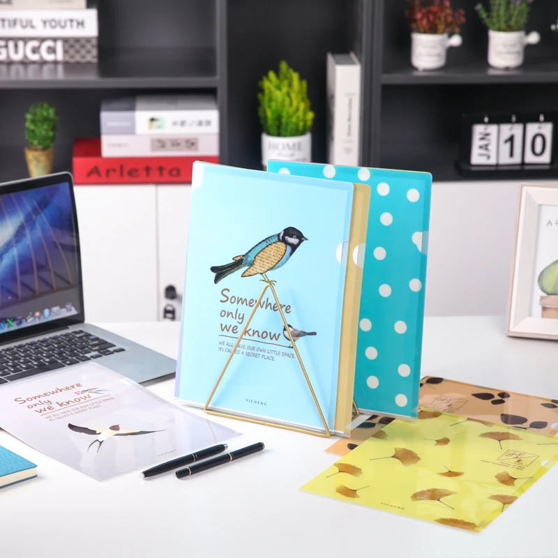 Wholesale A4 Size Plastic PVC PP File Folder L Shape File Folder for Office School