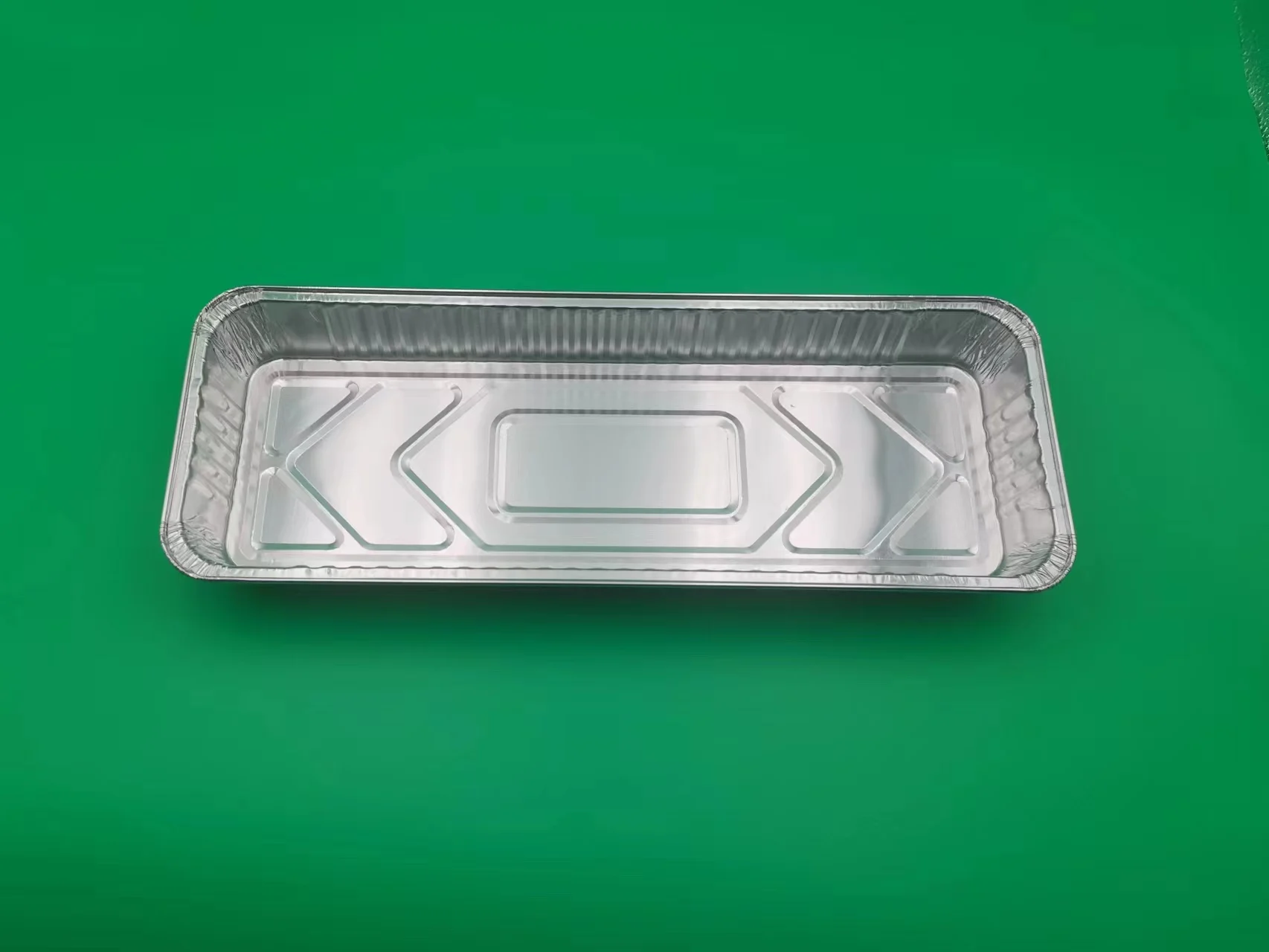 Disposable aluminium food containers shallow foil tray crimped edge food packaging boxes