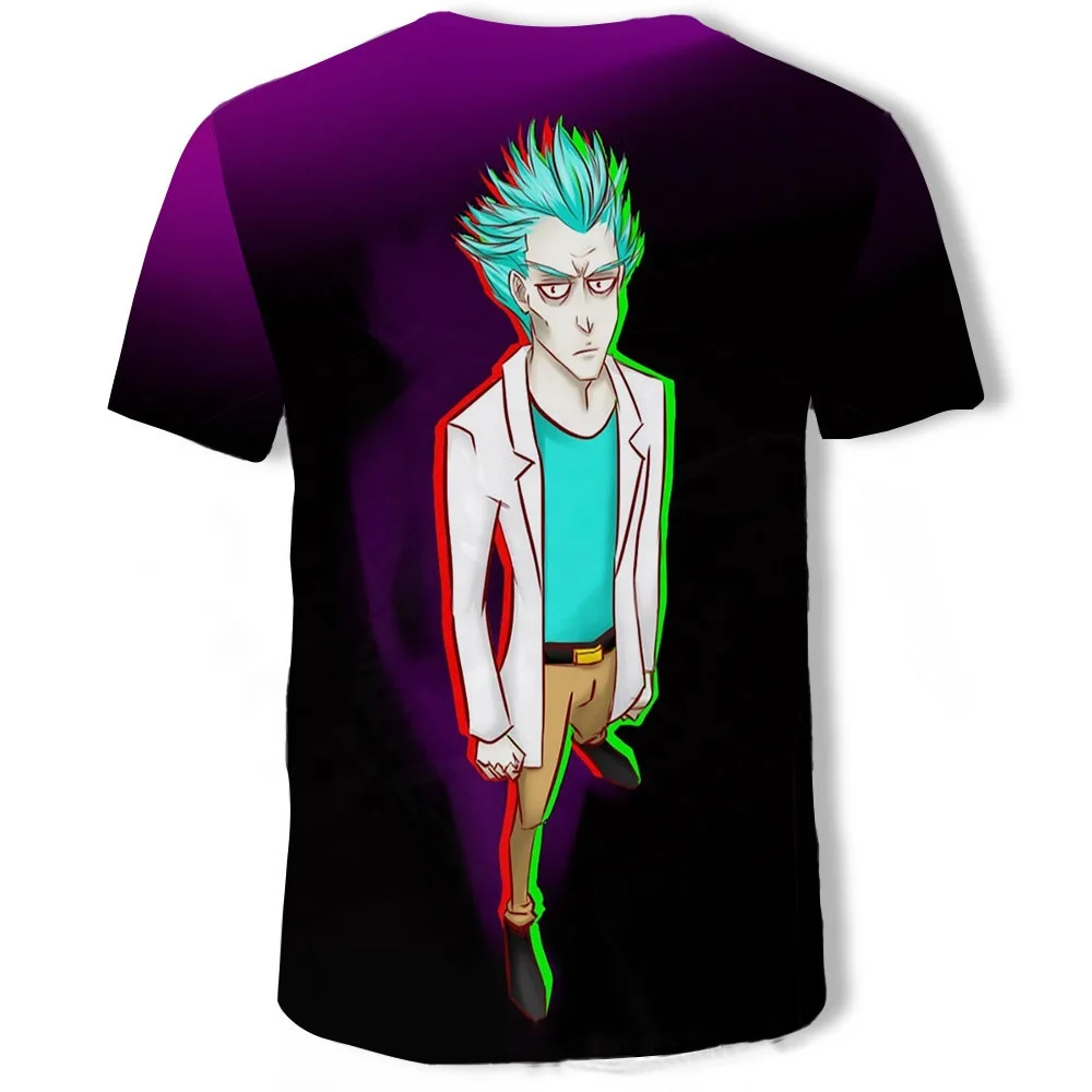 
wholesale custom printing o-neck t-shirt oversized comic 3D print Anime tshirt for men 