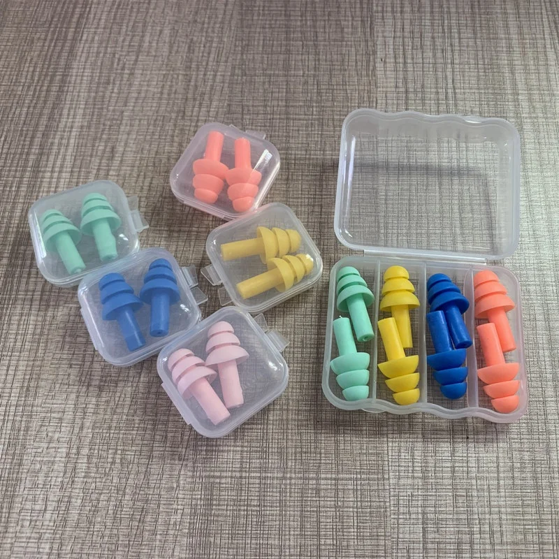 Hearing Protection Ear plugs Color Soft Silicone Ear Plugs for Sleeping Swimming Noise Cancelling Waterproof Reusable Ear Plugs