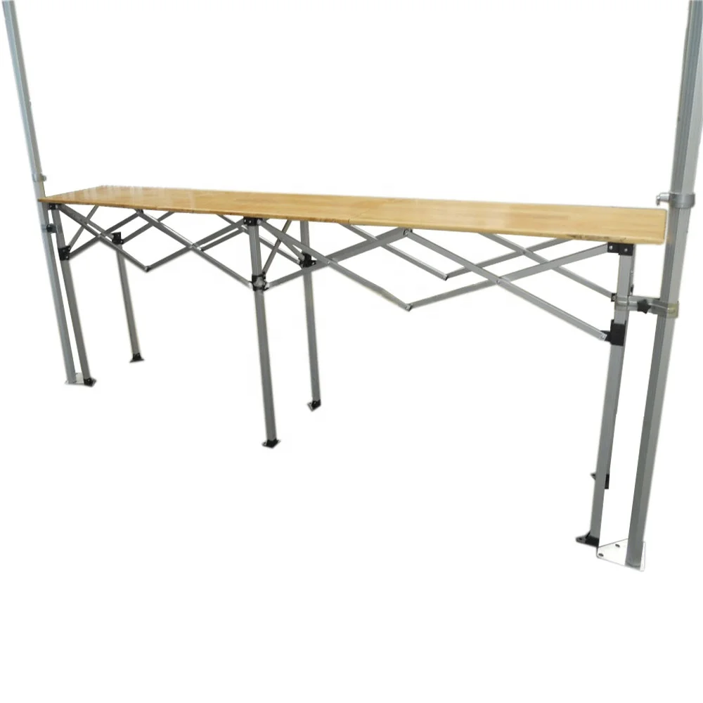 Folding Tables Frame for Tent Adjustable Market Table Wooden 1.5m 3m 2M Outdoor Furniture Living Room Wood Kitchen Garage & Shed