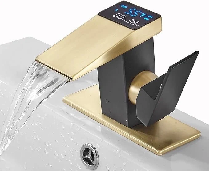 Woodpecker waterfall faucet with hydropower, digital display temperature and intelligent basin faucet