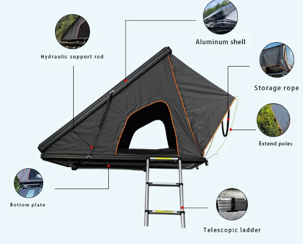 CLM High Quality The Roof Of The Car Roof Top Tent Hard Shell For Camping Waterproof