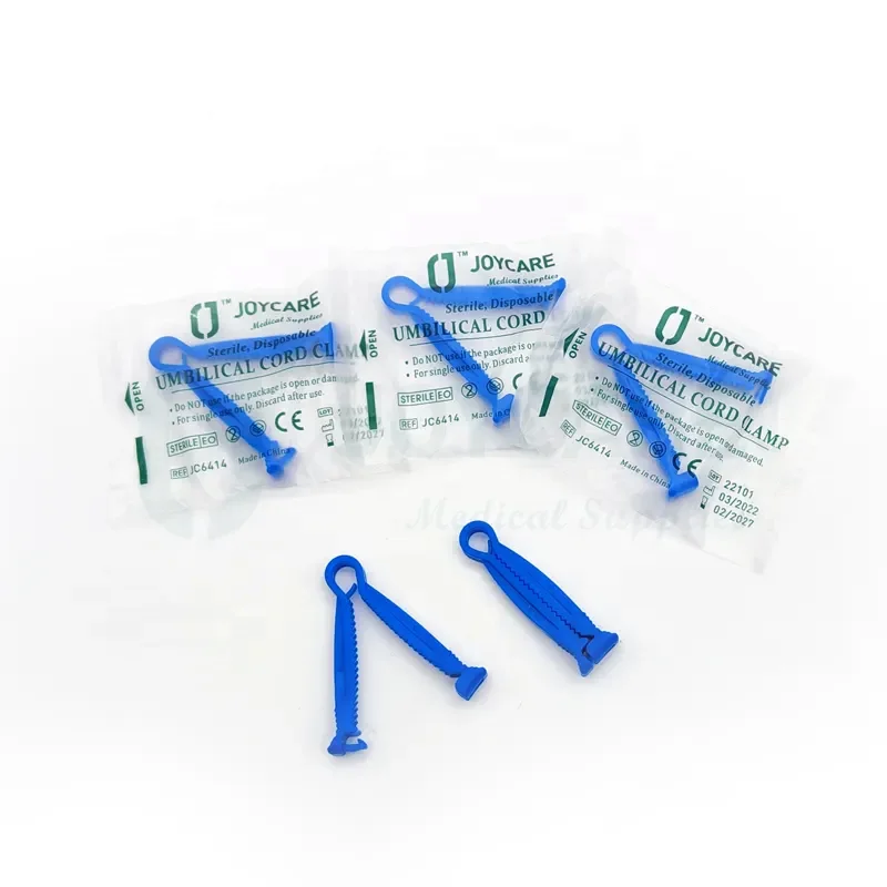 ISO13485 OZONE Sterile Single Use PE ABS Medical Sharper Plastic Disposable Baby Umbilical Cord Clamps