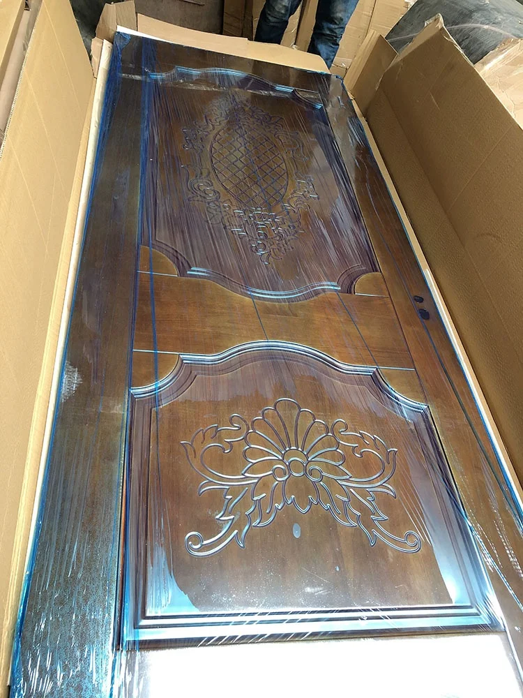 The latest design wooden modern swing interior solid wood door residential interior room safety villa steel door