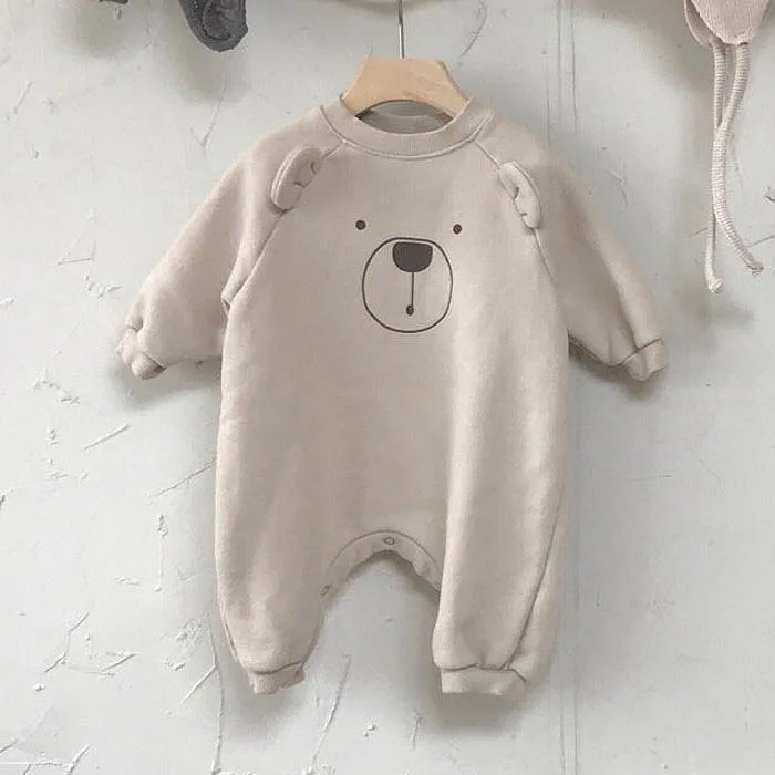 Baby Long Sleeve Romper Wholesale Sweatshirt  Rompers Cute Bear Baby Jumpsuit 2024 Baby Rompers