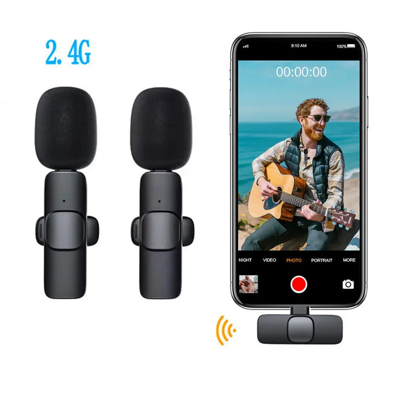 Portable Mini Mobile Lapel Microphone Dropshipping Live Streaming Vlog Clip on Tool Smartphone Wireless Lavalier Microphone