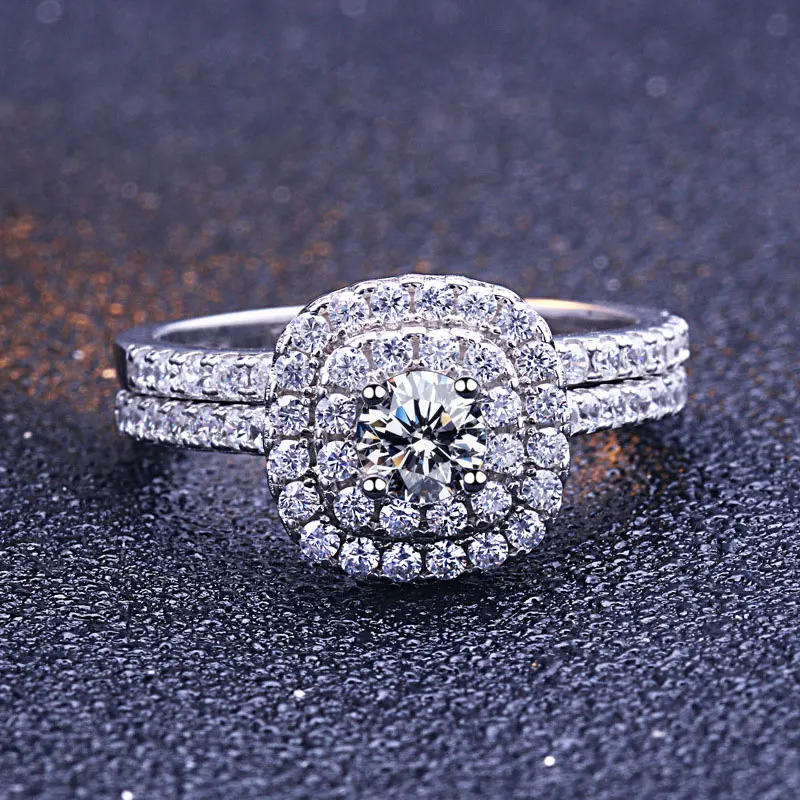 silver 925 rings for girls Cushion Cut Diamond Engagement Ring 029 wholesale silver rings from china
