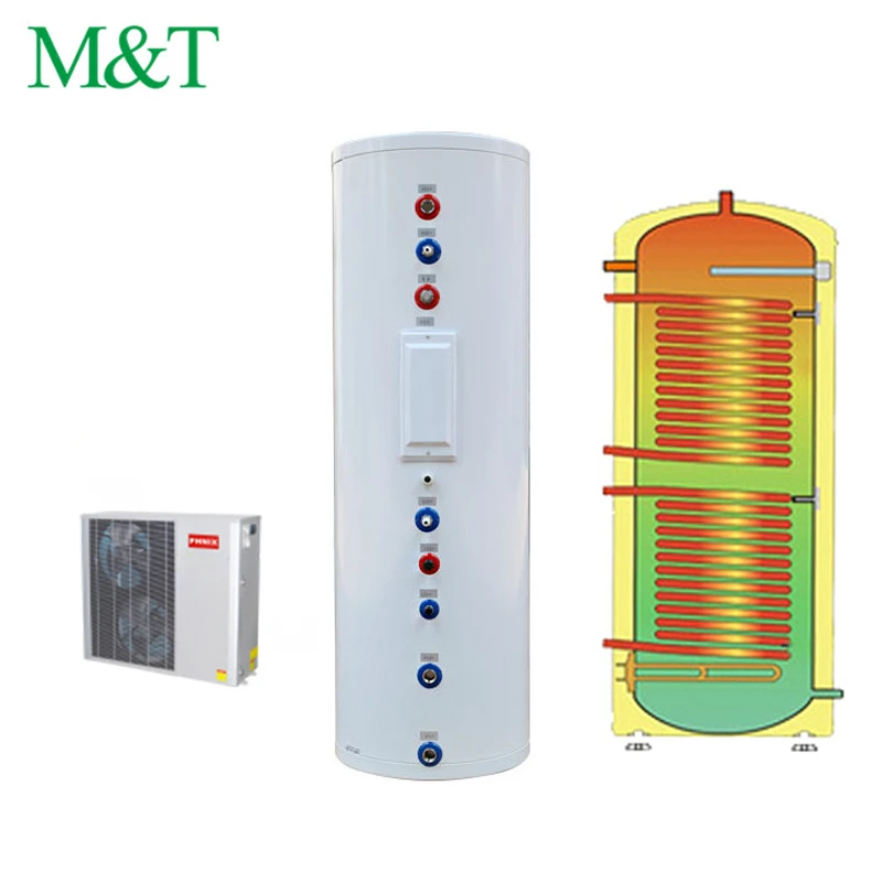 300L Pressurized Wrmepumpe air to Water Heat Pump Dual Coil Stainless Steel Hot Cold Water tank Hygienic tank