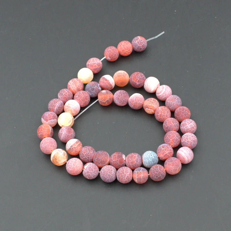 Matte  Weathered Agate Natural Stone Beads Gemstone for Jewelry Making