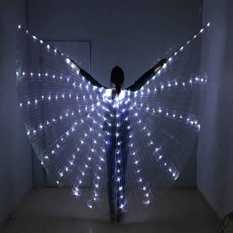 Wholesale lights Belly Dance Isis Wings Belly dance Glow Angel dance Wings with Telescopic Sticks Flexible Rods for Adults