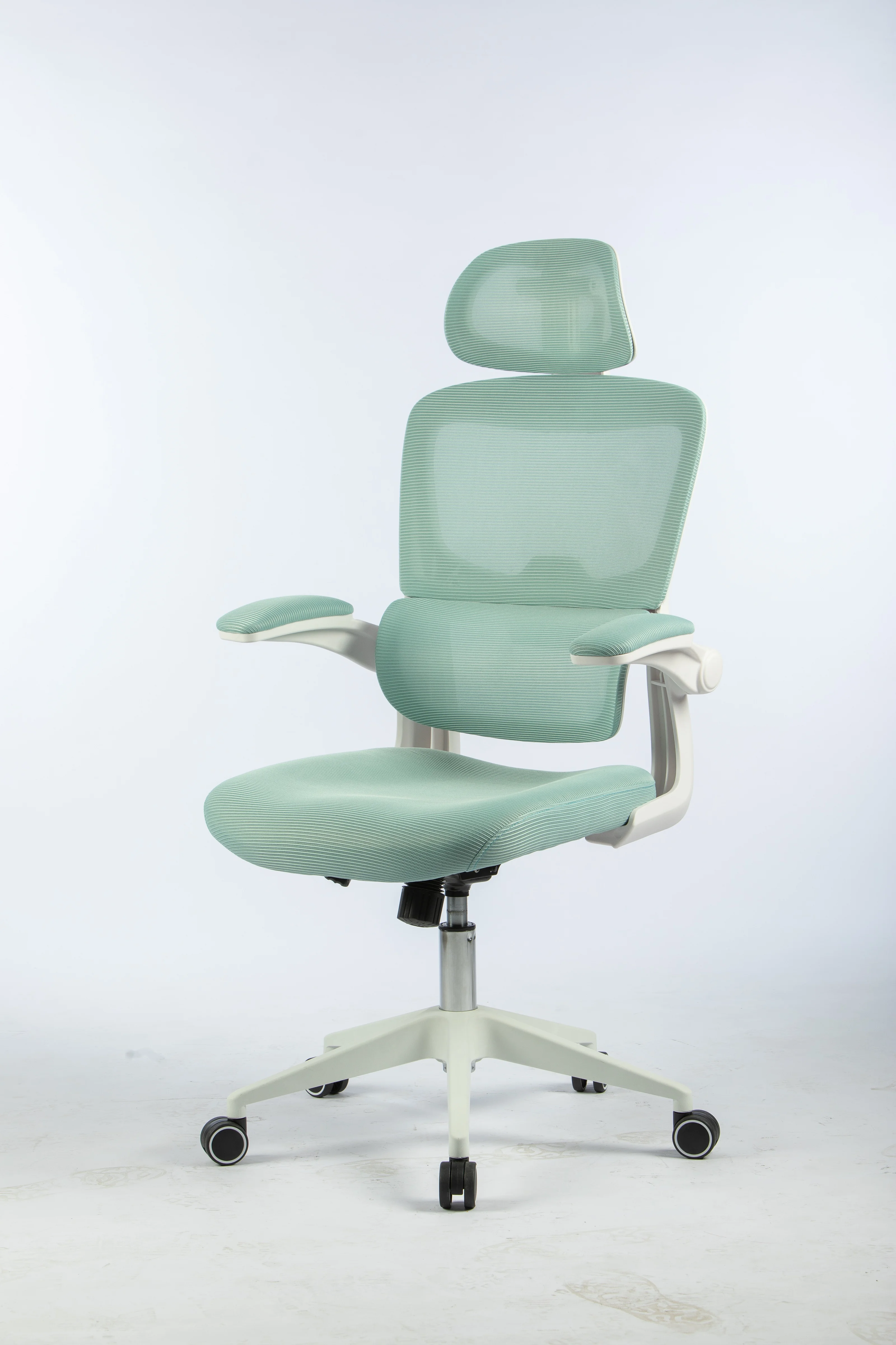 cheap flip-up armrest mesh back chair white frame computer desk chair for kids green mesh chair for office