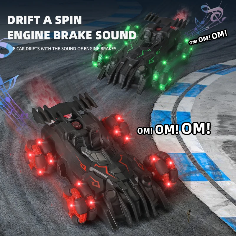 stronger energy spray drift stunt racing car toy 360 rotating simulated tail gas spray long life battery educational toy