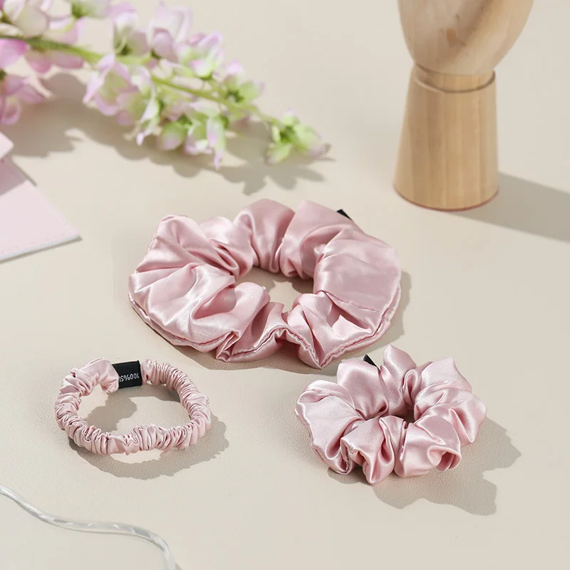 Заводские эластичные шелковые резинки для волос, резинки для волос из шелка тутового шелкопряда, резинки для волос 22 мм для женщин