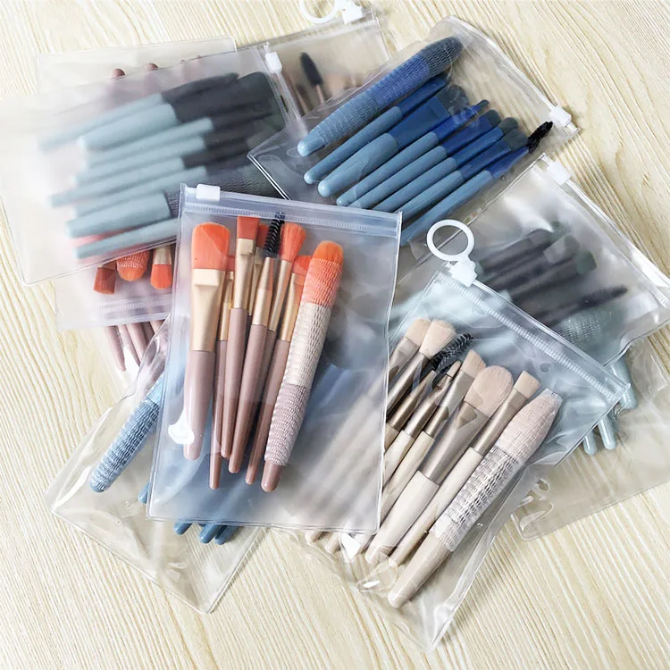 Makeup Foundation 8pcs Mini Custom Logo Makeup Brush Beauty Tools With Matte Plastic Handle Best Selling Makeup Brush Set