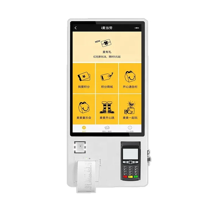 
Restaurant Food Self-Service Ordering Machine With Thermal Printer Touch Screen Payment Terminal Kiosk 