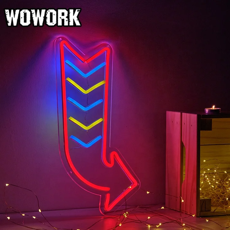 Заводская поставка от WOWORK миниатюрные прозрачные акриловые пластины гибкая неоновая вывеска с USB-проводом 5 в для украшения