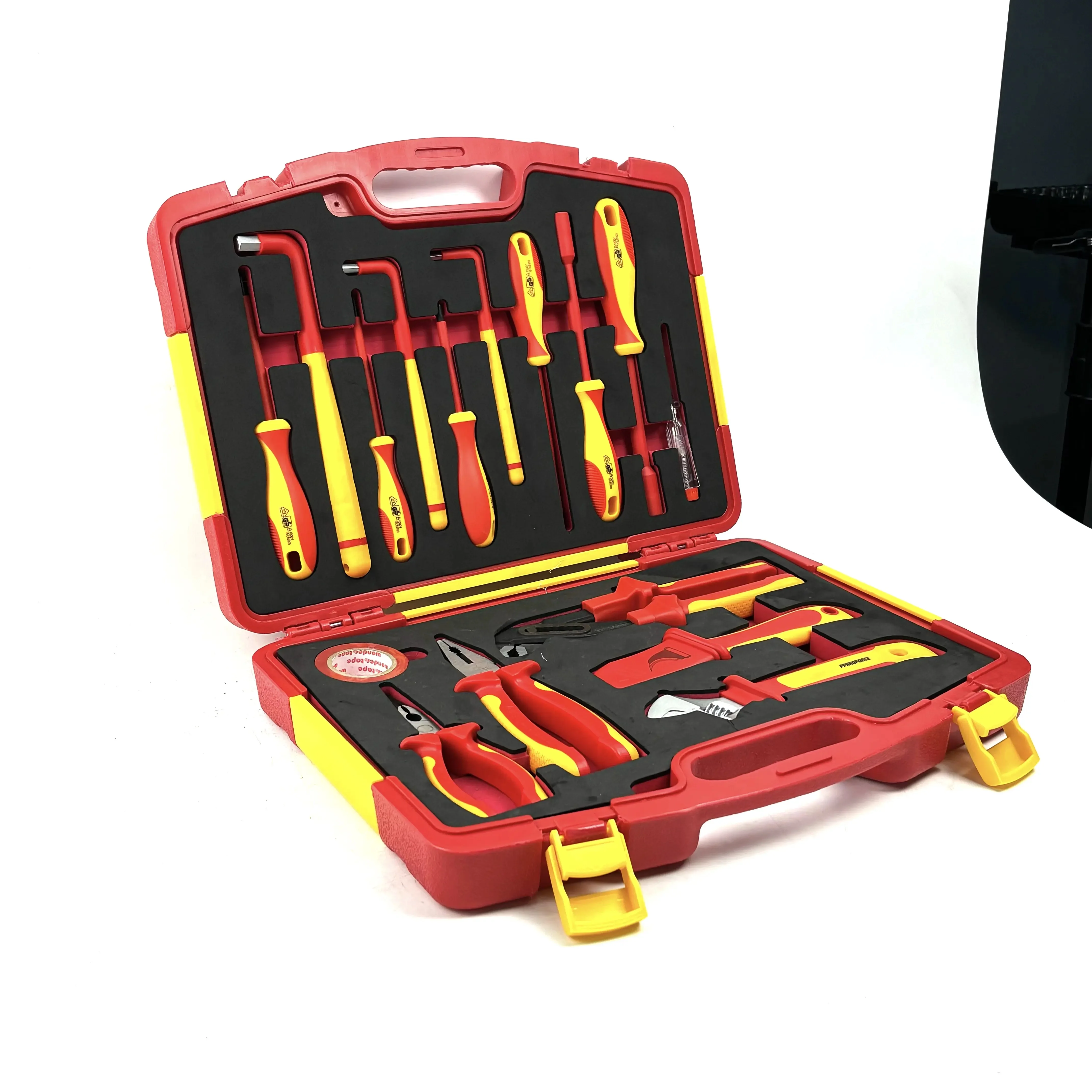 19pcs auto repair VDE insulation tool 1000V open end wrench cable knife tool box suit