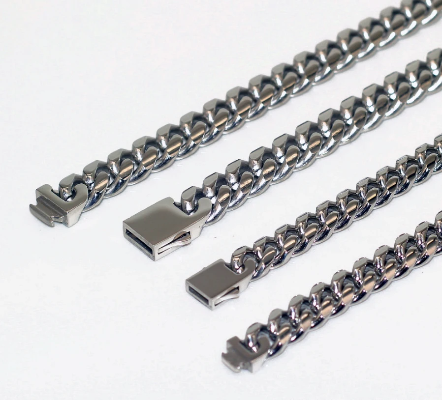 
Man Jewelry Stainless Steel Silver Color Miami Necklace Cuban Link Chain 