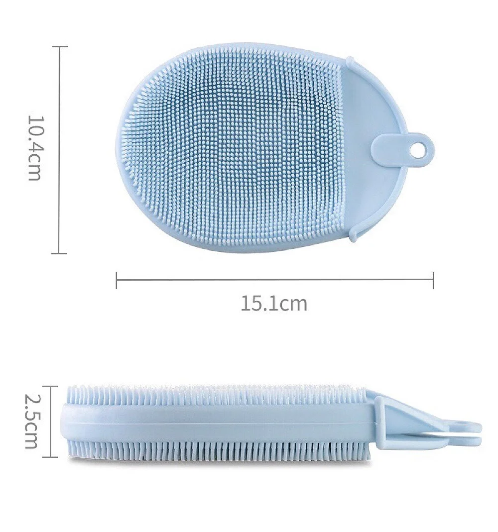 Silicone Body Scrubber Wash Gentle Exfoliating Scrub Cleansing Massage Back Brush for Women Men Baby Sensitive Skin