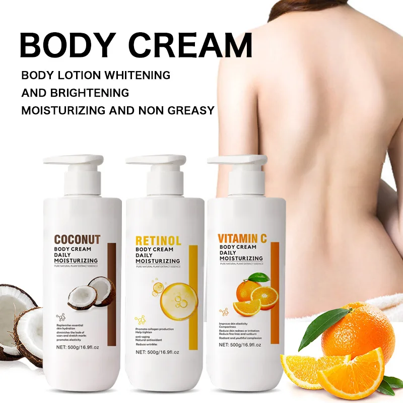 Flavonol Anti-Wrinkle Firming Body Lotion with Vitamin C Orange Coconut Brightening and Moisturizing 3 Options Available 500ml