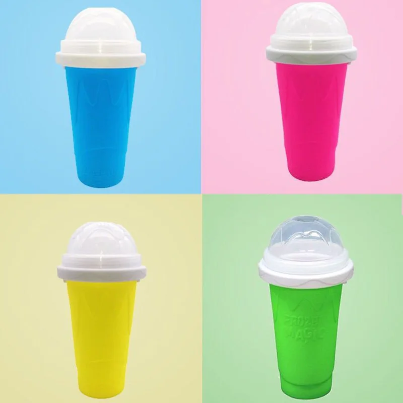 Homemade Ice Slushy Maker Cup Magic Quick Frozen Smoothie Cup with Lid and Straw