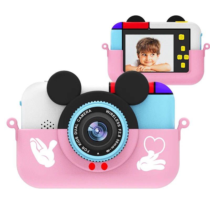 
Mickey kids camera cartoon digital photo Mickey HD sports toy cute mini portable 1080p 