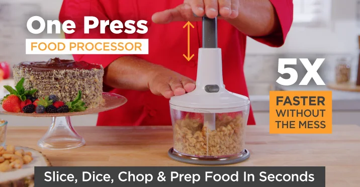 Hot Selling One-Touch Food Processor 5 Times Manual Hand Held Chopper Salad Spinner Cortador De Verduras Press Vegetable