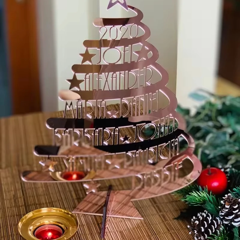 Home Decorations DIY Acrylic Ornament Christmas Tree With Handmade Freestanding Christmas Trees