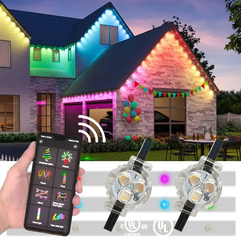 Smart Pixel Rgb Light Ws2811 Ip68 High Quality 3Led Permanent Holiday Christmas Lights Point Light