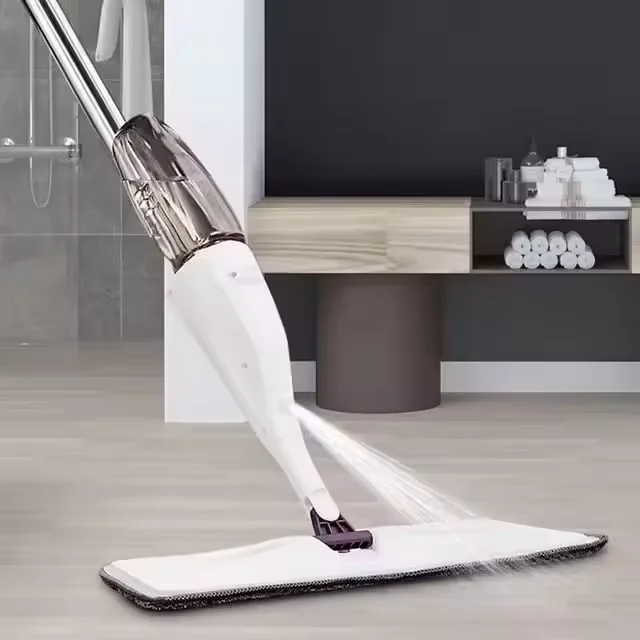 Dual-Sided Magic Bottle Spray Mop Flat Cleaning Handle Wooden Pole for Floor Usage