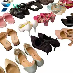 Discount Wholesale High Quality Second Hand Casual Women Leather Shoes Sandals High Heels
