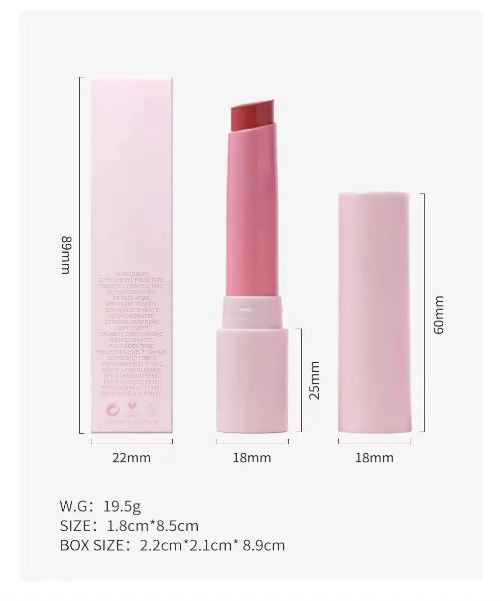New Hot Sale Customized Logo Lip Care Moisturizing Lipstick Vegan Lip Balm