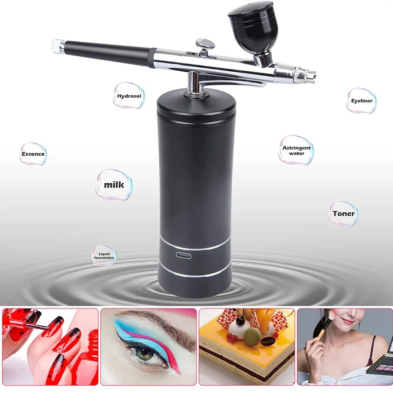 Custom New Makeup Airbrush Machine Spray Gun Facial Airbrush Set Nail Airbrush For Make Up Nail Art Paint