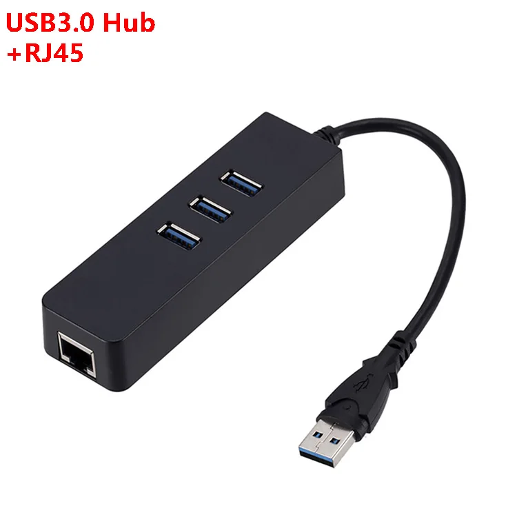 Портативный концентратор с 3 портами USB 1000 и USB на RJ45 Lan, 3,0 Мбит/с