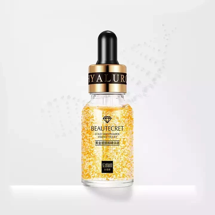 Private Label SENANA Hyaluronic acid Moisturizing face essence Nicotinamide Anti Aging 24k Gold Serum