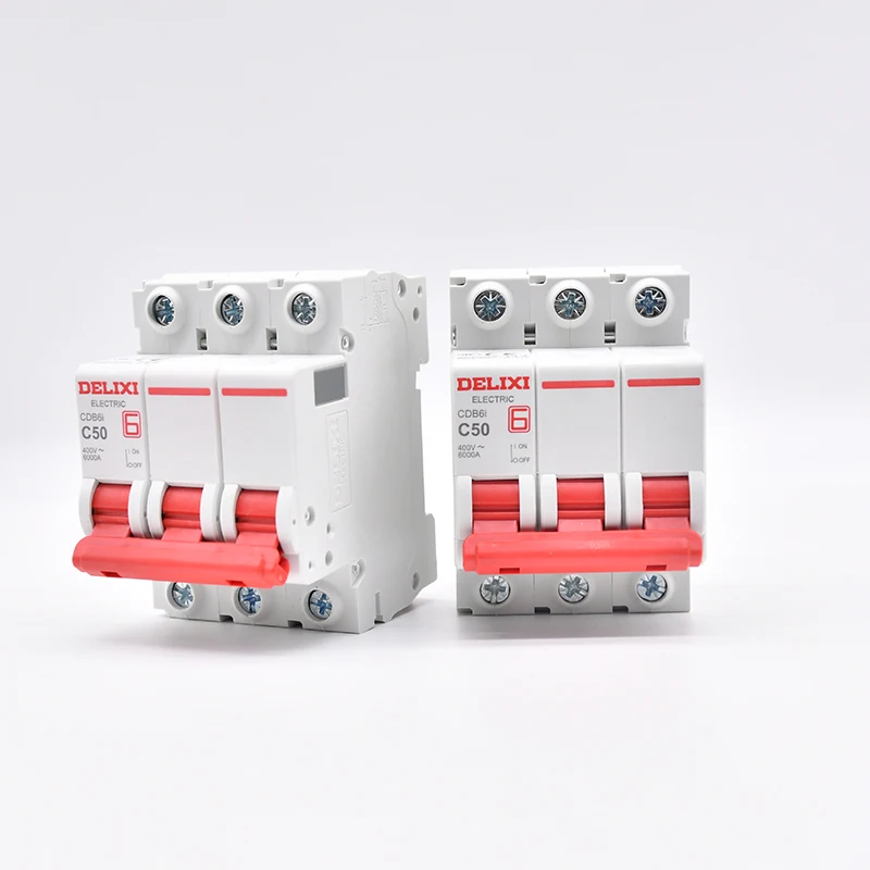 DELIXI CDB6i 3P Electric protection ABS Silver MCB Heat sealed copper coil Magnetic Trip flame retardant contact circuit breaker