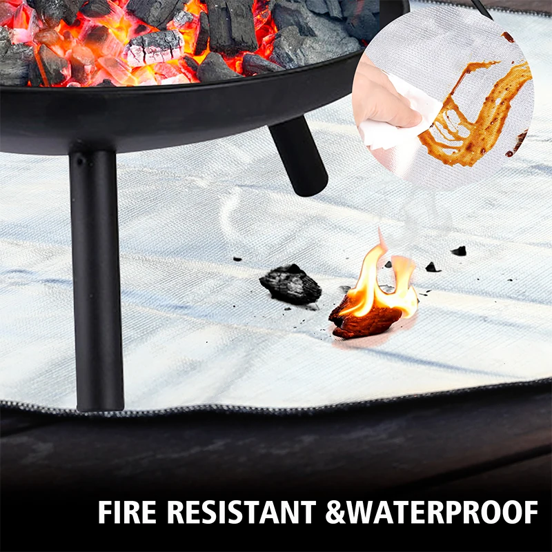 Home Bbq Camping Use Fireproof Fire Pit Ember Mat Fire Pit Mat Deck Grill Mat