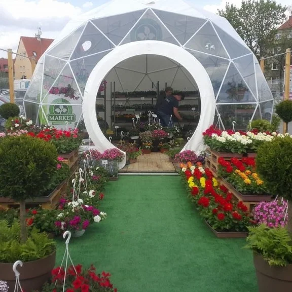 China custom-built glass geodesic dome greenhouse domes for sale
