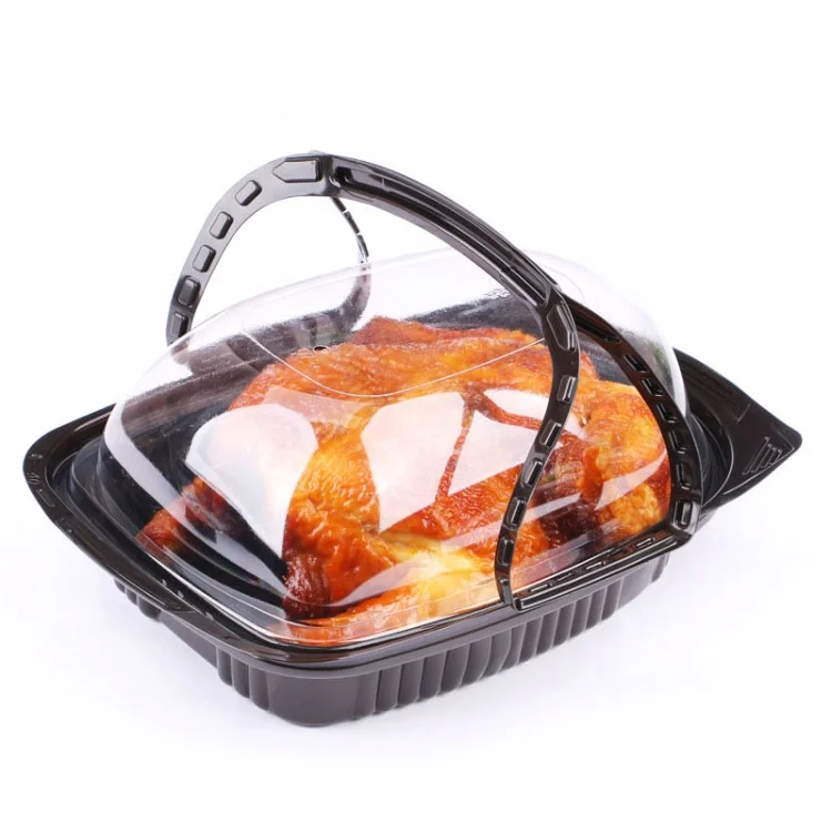 Roast Chicken Duck Boxes with handle Anti-fogging Portable Food Takeaway Box