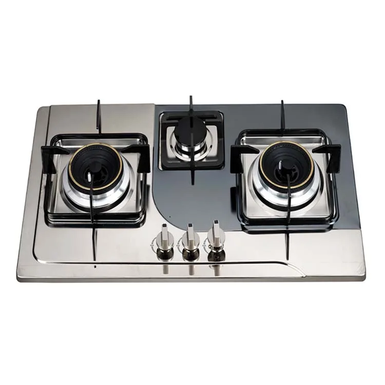 Factory Sale 3 Burner Dining Table Gas LPG Stainless Steel Gas Stove Cookware