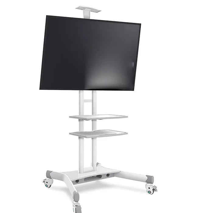 LED TV Trolley Stand with Wheels Mobile TV Display Stand VESA 800X500 Screen Movable Floor Stand