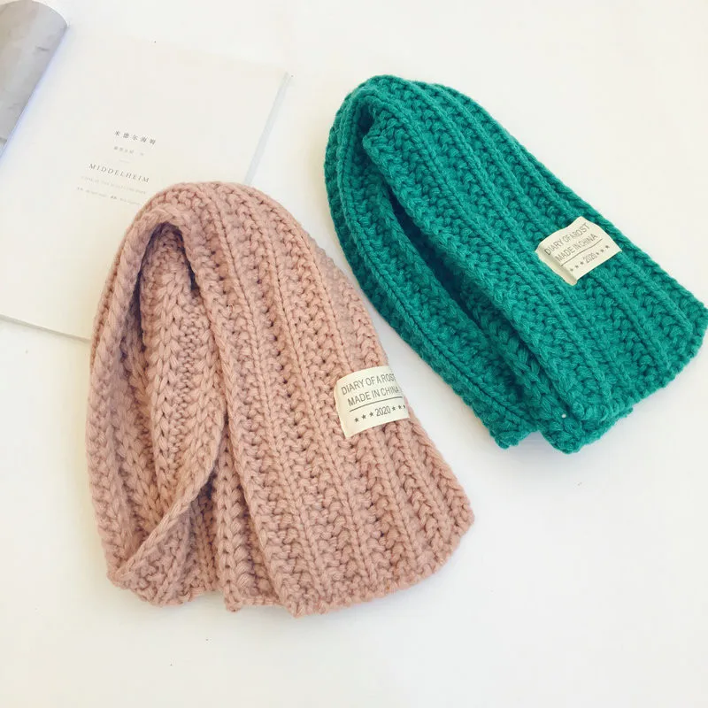 New Style All-match Woolen Knit Scarf Boy And Girl Knitted Baby Kids Scarf New Soft Knitted Wool Scarf